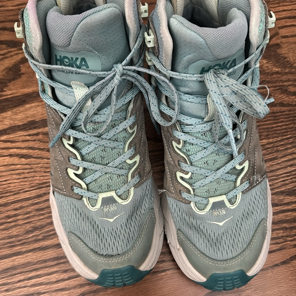 Hoka Women's Teal and Aqua Trail Running Shoes - Picture 15 of 16